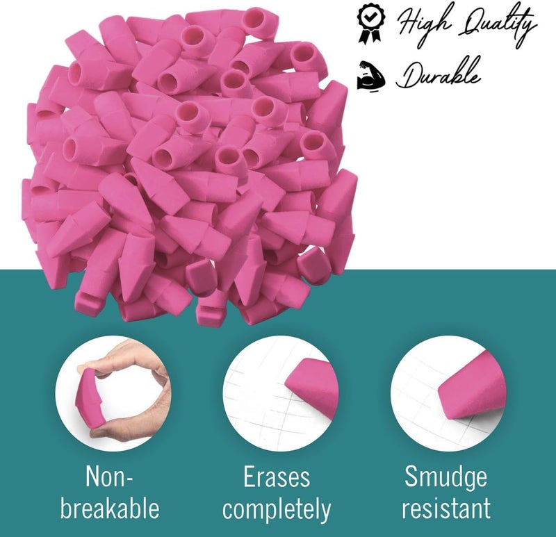 EXTRIC Pencil Top Erasers, 144 Count Pink Cap Erasers, Pink Eraser Tops, Pencil Toppers, Pencils Cap Eraser - Image 5